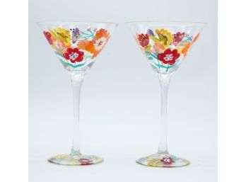 Colorful Hand Painted Martini Glasses