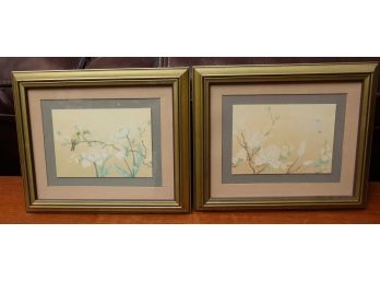 Pair Of Decorative Floral Framed Art