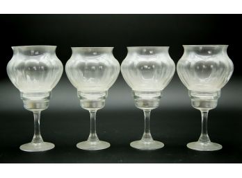 Glass Candle Holders With Pedestal Base