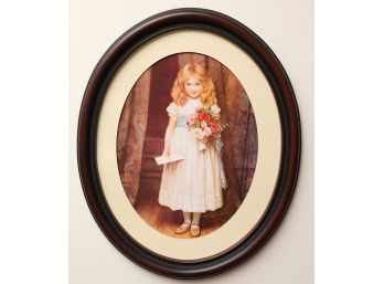 Vintage Victorian Framed Art - Oval Plastic Frame