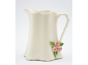Ceramic Water Pitcher With Rose Design