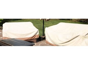 Pair Of Eddie Bower Outdoor Patio Furniture W/ Cushions - Damage Photographed