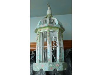 Hand Painted Wooden Bird Cage, Home Decor
