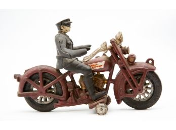 Harley Davidson Cast Iron Motorcycle & Rider