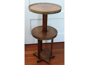 Vintage 2 Tier Pedestal End Table