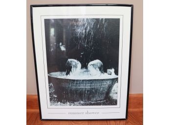 'summer Shower' Framed Black & White Print