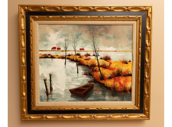 Oil On Canvas Framed & Signed - Landscape Scene