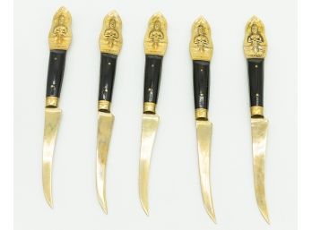Antique Siam Tropical Cutlery - Lot Of 5 Knives