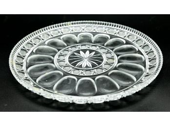 Early American Pressed Glass - Clear Round Serving Dish - Vintage