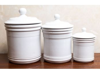 Set Of 3 Vintage Ceramic Canisters