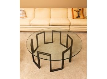 Mid-Century Italian Modern Faux Brass And Glass Cocktail Table - Heavy