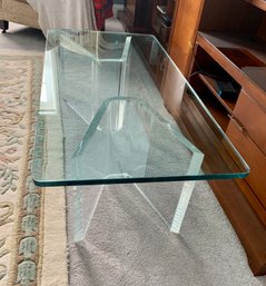 Lucite And Glass Coffee Table