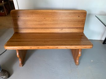 Solid Oak Bench.  HEAVY.  Please Bring Help To Move This Piece.