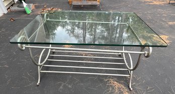 Vintage Glass Top Coffee Table