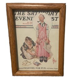 Saturday Evening Post Cover 1972 Lithograph, Living Mannequin By Norman Rockwell March 5, 1932