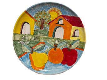 Large Italian Ceramic Plate Hand Painted By Nino Parucca  #1