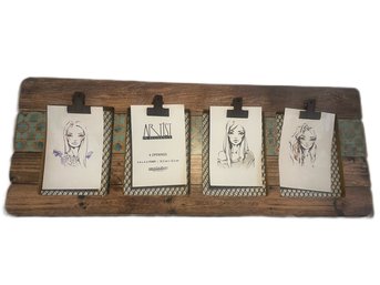 Rustic Wood Farmhouse-style Four Photo Clip Frame By Aaron Brothers