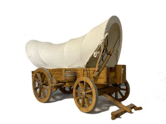 Vintage Western Folk Art Conestoga Wooden Covered Wagon