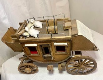 Vintage Folk Art Stagecoach Horse Carriage Western Wagon
