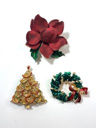 Christmas Pins - Set Of 3