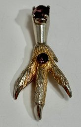Bird Talon Pin With Purple Rhinestone