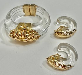 Acrylic Bracelet And Matching Earrings