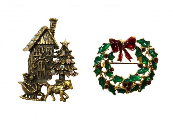 Set Of 2 Christmas Pins