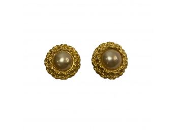 Carolee Earrings With Gold Pearls