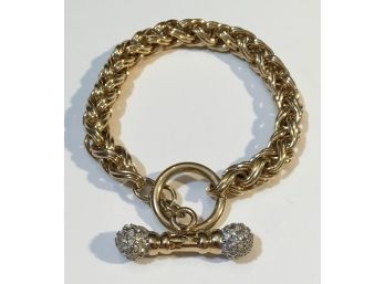 Chunky Chain Bracelet With Rhinestone Embellished Toggle