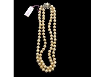 Richelieu - Double Strand Of Pearls With Rhinestone Clasp