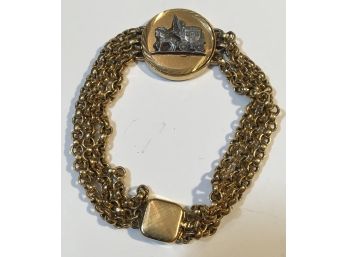 Chain Bracelet With Pendant Of Horse Drawn Carriage