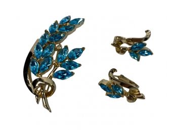 Coro - Signed Brooch And Earring Set