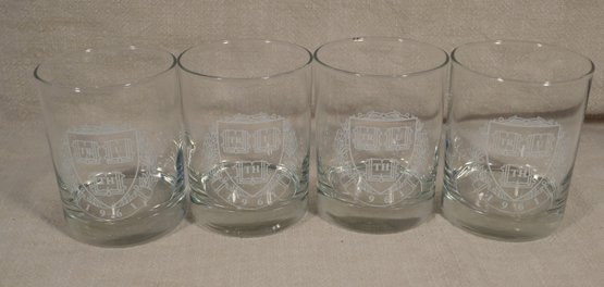 Set Of 4 Harvard Shield Logo Glasses
