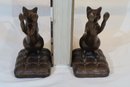 Playful Cat Bookends - Bronze