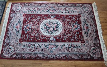 Victorian Style Aubusson Rose Chinese Rug