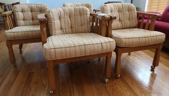 Oak Rolling Club Chairs