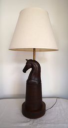 A. Brandt Wood Carved Horse Head Lamp