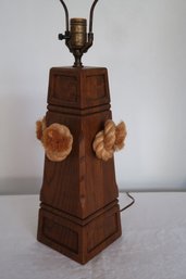 A Brandt Ranch Oak Table Lamp With Jute Knots