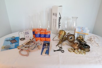 Mixed Lot Oil Lamp Parts & Supplies