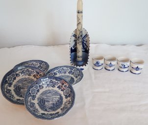 Blue And White China Lot Including Delft