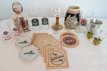 Mixed Lot European Drinking Glasses & Coasters