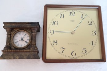 VDO Germany Brass Wall Clock & Howard Miller Desk Clock