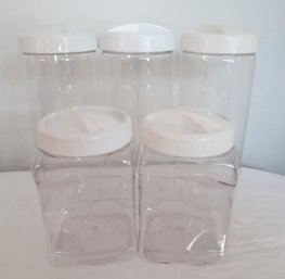 Set Of 5 Screw Top Rubbermaid Containers