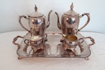 F.b. Rogers Silverplate Tea Service With Tray