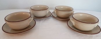 Set Of 4 Schonwald Soup Bowls And Saucers