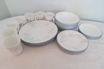 Corelle By Corning Pink Trio Service For 8
