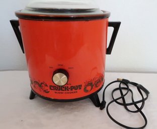 Vintage Orange Crock-pot