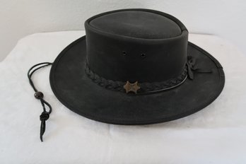 BC Hats Leather Brimmed Black Hat From Australia