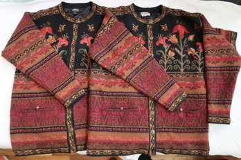 Matched Pair Lined Wool Sweater Jackets