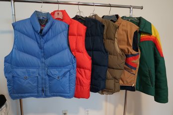 Mixed Lot Vintage Down Vests And More
